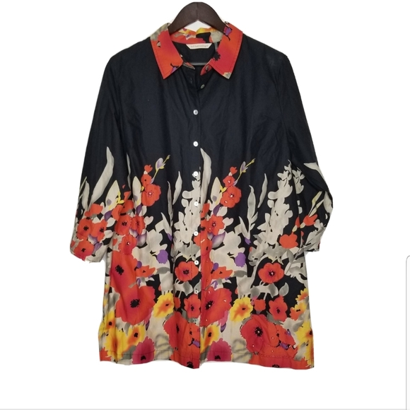 Soft Surroundings Bold Floral Tunic Sz PXL Multico - Picture 6 of 10